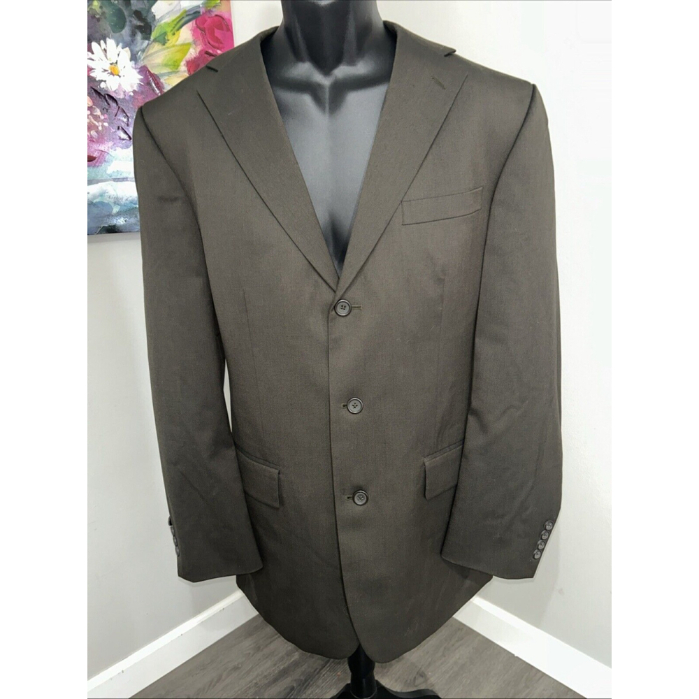 Nautica 44L Dark Olive Wool Three Button Jacket
